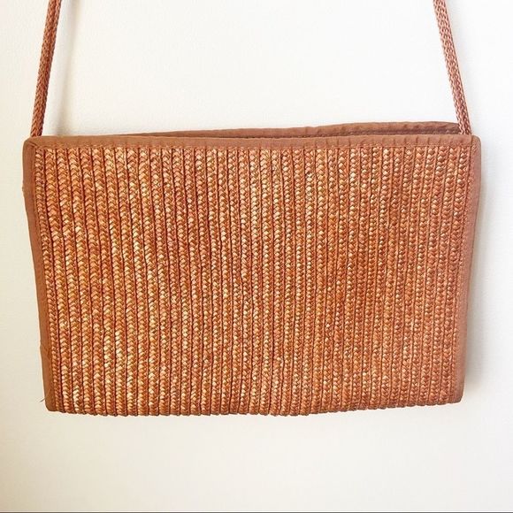 Woven Rectangle Ratan Clutch Purse - Picture 11 of 14